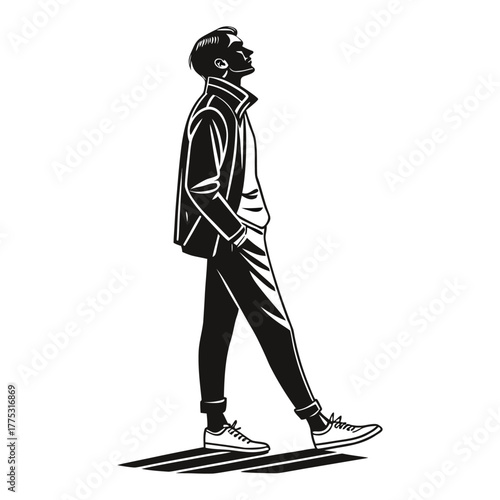 Vector silhouettes of men and a woman, a group of standing business people, black color isolated on a white background