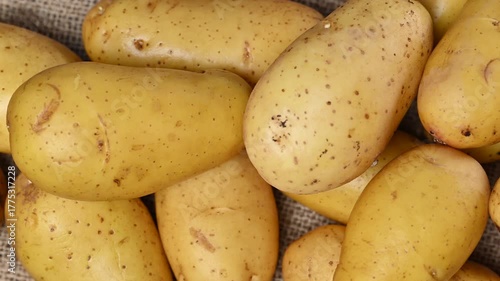 video of raw yellow potatoes