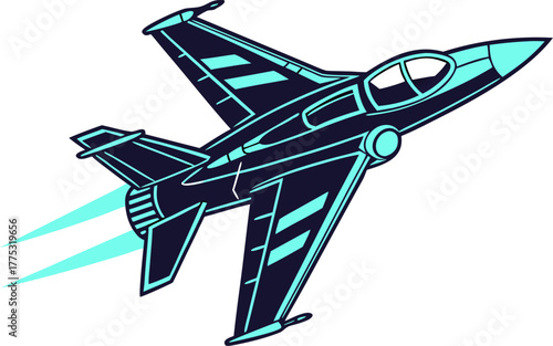 Wireframe fighter jet illustration with glowing speed lines, representing supersonic technology, digital innovation, and modern military aircraft design.