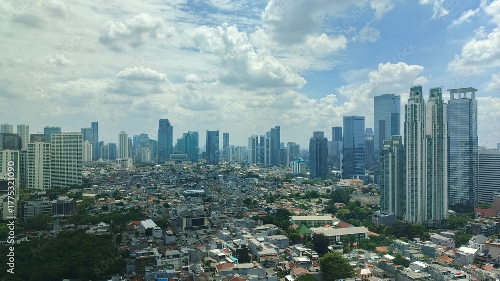 Fototapeta premium Jakarta, Indonesia – October 30, 2025: A cityscape view of Indonesia capital city Jakarta