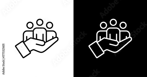 Customer Management  White Icon Set Design
