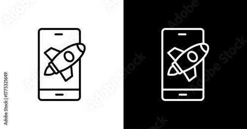 Phone  White Icon Set Design