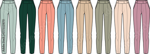 A Collection of Fashionable Trousers Diverse Colors and Styles for Modern Wardrobes