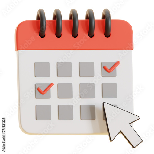 Calendar Scheduling 3D Illustration