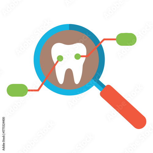 Dental Examination Tooth Research Flat Design Healthcare Illustration