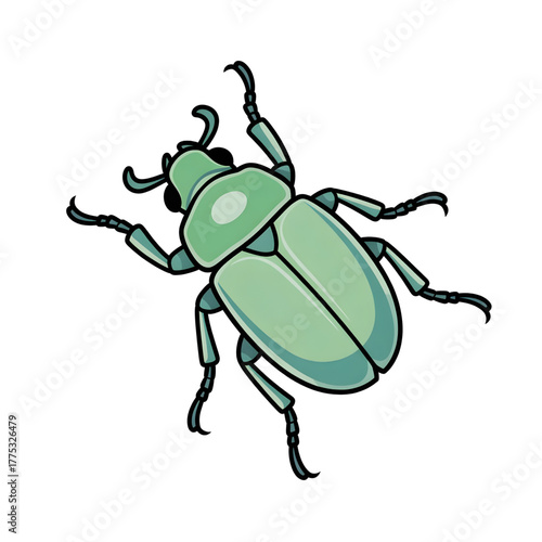 A mint beetle illustration vector