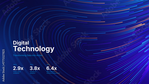 Big Data Flow Particles Bokeh. Digital Neural Network. Concept of AI Artificial Intelligence Technology Machine Deep Learning. Digital Communication. Science Technology Presentation Vector.