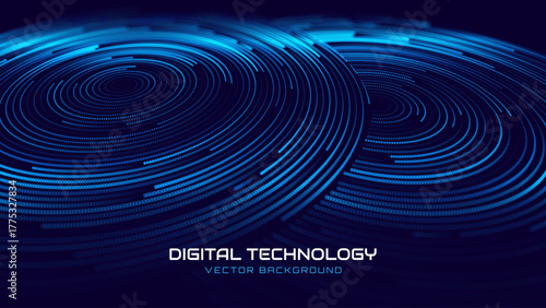 Digital Data Flow Blockchain Lines Background. Block Chain Crypto Currency Tech Concept. Tech Science Art Vector Illustration.