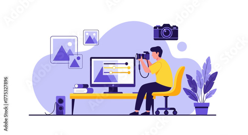 Photography Professional Capturing, Editing, And Retouching Visual Images In The Studio