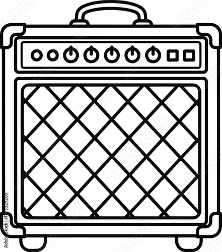 Guitar amplifier outline vector illustration musical equipment design eps silhouette