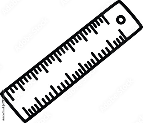 Isolated ruler illustration for measurement and drafting tool concept eps silhouette