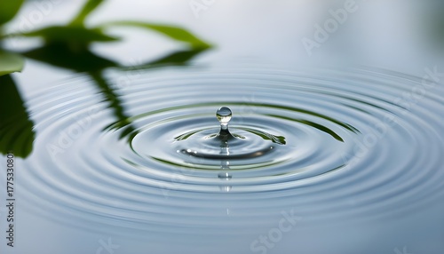 Wallpaper Mural Raindrop Symphony — Tranquil Ripples of Nature’s Harmony Torontodigital.ca