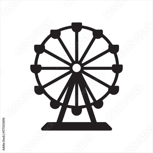 carnival ferris wheel icon silhouette vector illustration