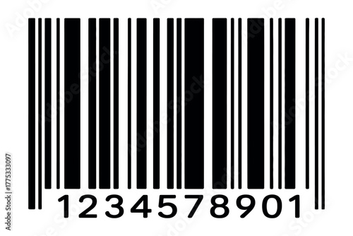 Barcode Vector Illustration. Standard Linear Code Design for Scanning Devices, Product Packaging, Digital Identification, Retail Management, and Efficient Inventory Tracking in E-Commerce Systems