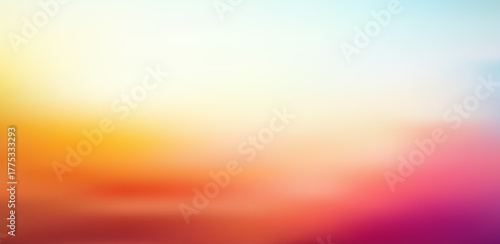 This vivid abstract background features a blend of warm yellow, orange, and red hues transitioning into cooler tones of pink, purple, and blue, creating a soft, dreamy gradient effect