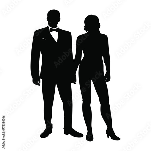 silhouettes of men and women