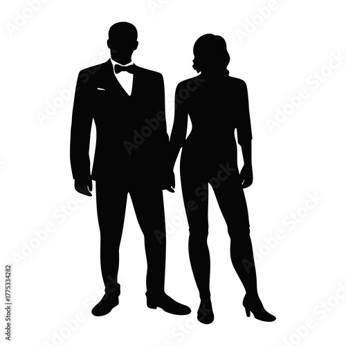silhouettes of men and women