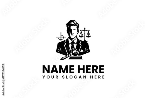 Elegant Lawyer Logo Design Justice, Law, and Advocacy. Customizable template for professionals