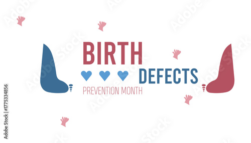 Vector illustration on the theme of National Birth Defects Prevention month observed each year during January. banner, Holiday, poster, card and background design.