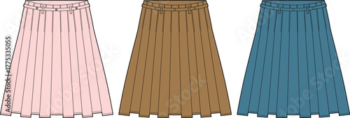Colorful skirt collection Exploring the elegance and fashion of pleated skirts in various colors and designs