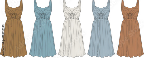 Elegant Dress Variations Stylish Design for Fashion and Apparel