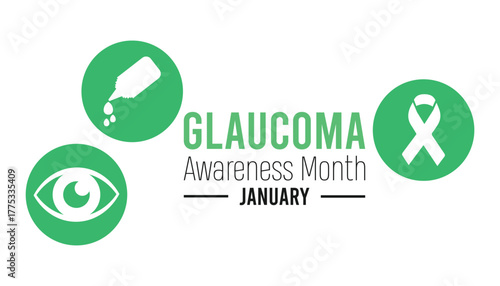 Vector illustration on the theme of Glaucoma awareness month observed each year during January. banner, Holiday, poster, card and background design.