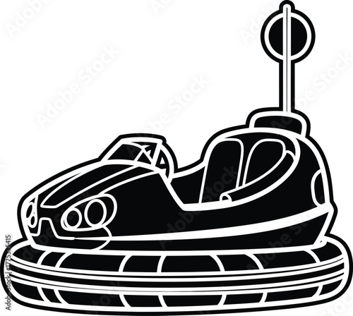 Bumper car icon vector illustration for amusement park and fun rides eps silhouette