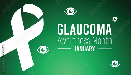 Vector illustration on the theme of Glaucoma awareness month observed each year during January. banner, Holiday, poster, card and background design.