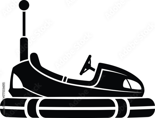 Isolated bumper car vector illustration amusement park ride silhouette eps