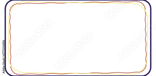 Elegant white rectangle with a dark blue outline and decorative inner borders in brown and yellow provides a sophisticated frame for text or images