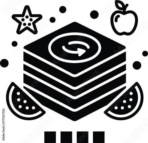 Healthy food and nutrition concept icon vector illustration design eps silhouette