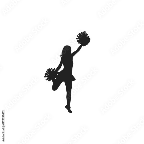 cheerleader holding pom-poms 