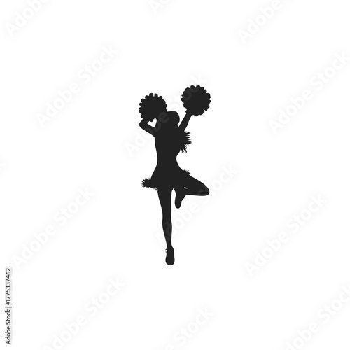 cheerleader holding pom-poms 