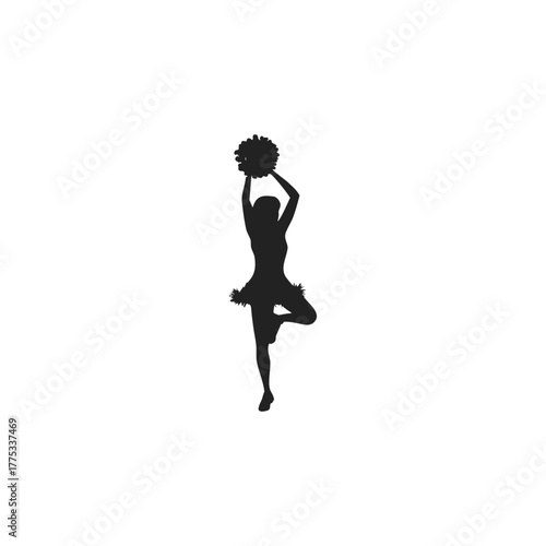 cheerleader holding pom-poms 