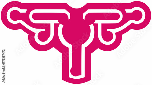 A stylized uterus composed of basic geometric shapes for women health education and awareness materials