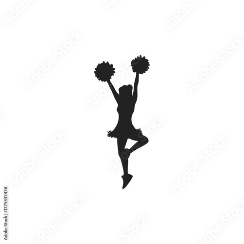 cheerleader holding pom-poms 