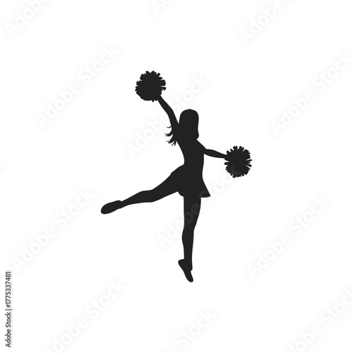 cheerleader holding pom-poms 