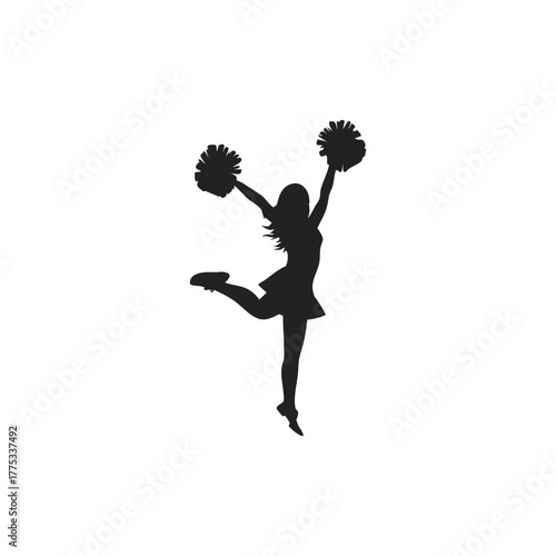 cheerleader holding pom-poms 