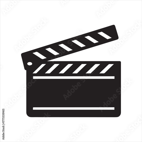 party clapperboard icon silhouette vector illustration