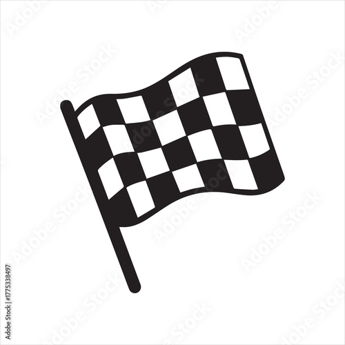 racing flag checkered icon vector illustration