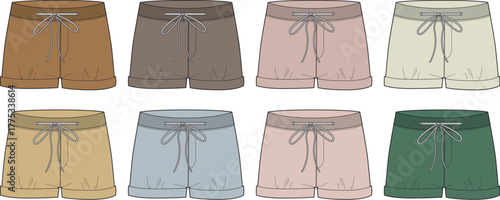 Collection of Stylish Shorts in Various Colors, Perfect for Summer Fashion and Casual Wear