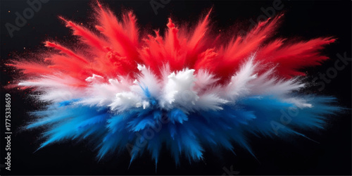 Brilliant colorful fireworks explosion in the night sky creating a dynamic star pattern of light and fire