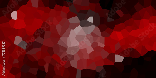 Vibrant Red and Dark Crimson Polygonal Mosaic with Dynamic Light and Shadow Effects dark red geometric