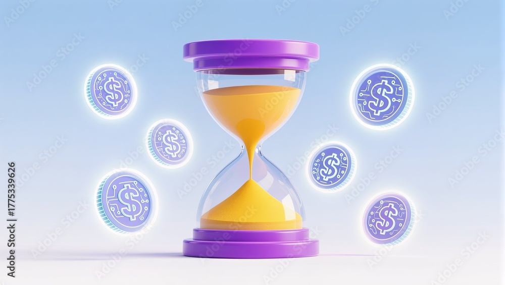 Fototapeta premium Time is Money Financial Planning and Investment Concept