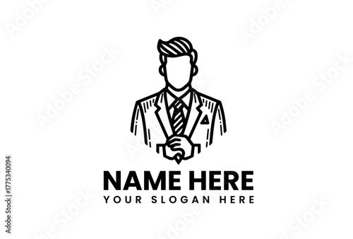 Elegant Business Professional Logo Design Tailored Suit, Perfect for Corporate Branding, Ideal Icon