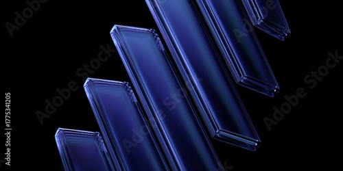 Abstract glass structure, futuristic background design, 3d render