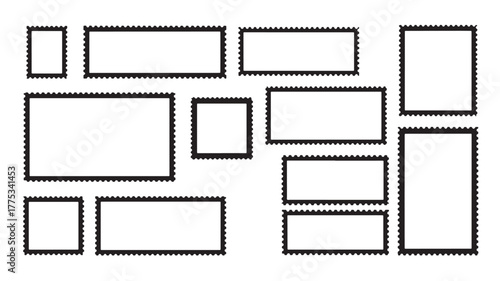 Collection of various rectangular frames ideal for designs on transparent background silhouette