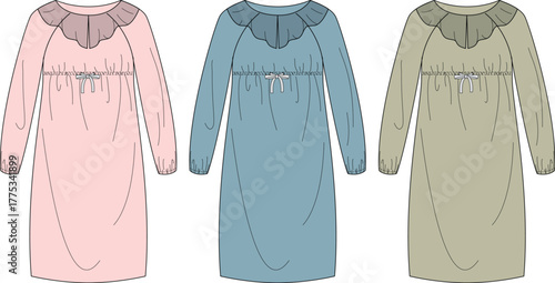 Elegant Nightgowns in Pastel Shades for Sleepwear Designs