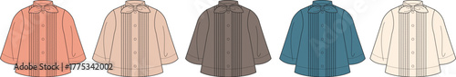Concept illustration of stylish striped long-sleeved shirts in a varied color palette, ideal for modern fashion, versatile everyday wear, and seasonal wardrobe designs