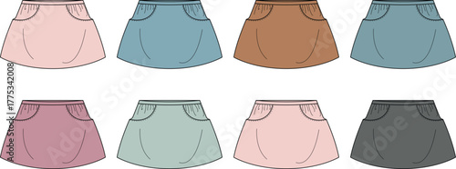 Variety of Simple Skirt Designs in Different Colors and Styles